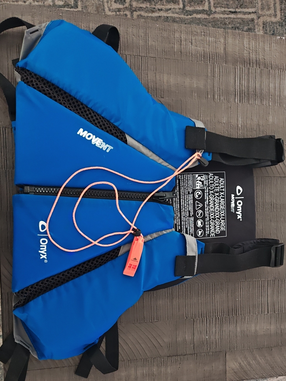 2 Onyx Blue Movent Personal Flotation Device with Safety Whistle Xl/XXl Nwot